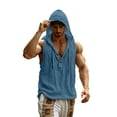 thumbnail image 4 of Guluxicc Cotton Tank Tops for Men Drawstring Hooded Solid Color Shirts Regular Fit Summer Outdoor Casual Sleeveless Tops, 4 of 9
