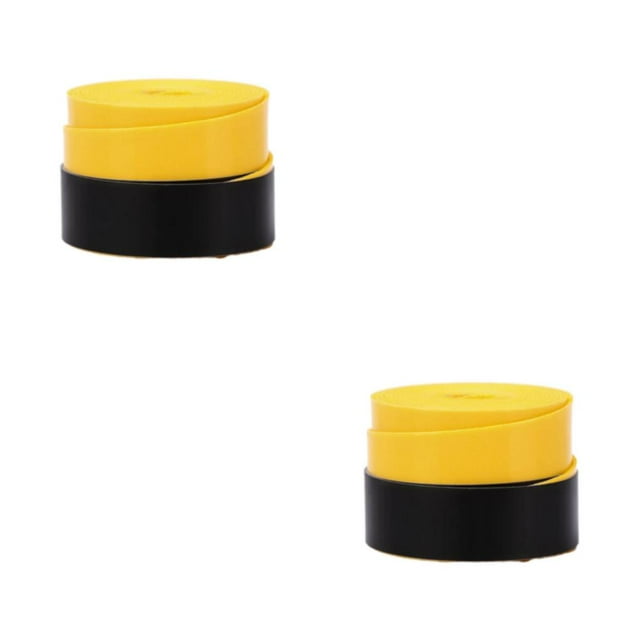 Transemion Surpoignée de Tennis avec Plusieurs Surfaces - Raquette de Badminton Durable et Non Toxique Surpoignée Jaune Rouleau pack 2ensemble