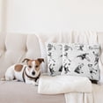 thumbnail image 4 of Ambesonne Black White Throw Pillow Cover 2 Pack, Sports Theme Sketch, 16", Black White, 4 of 7