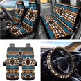 thumbnail image 2 of Uorisanigo Aztec Geometric Auto Seat Covers 15 PCS, Car Seat Cover Full Set with Steering Wheel Wrap Seatbelt Cover Pads Coasters Set Trash Can Air Vent Storage Bag Rearview Mirror Covers Keychain, 2 of 7