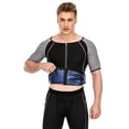 thumbnail image 3 of Men's Athletic Tee Shapewear Top Heat Shaper Jacket Zipper Sauna Top Short Sleeve Compression T-Shirt, 3 of 9