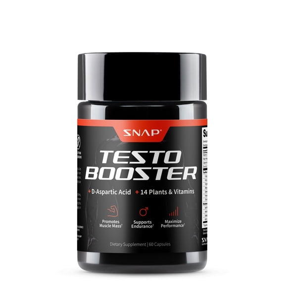 Snap Supplements Testosterone Booster - Natural Sex Drive & Stamina, 60 Capsules, 60 Count
