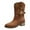 Brown, variant on Fall Wide Mid Calf Cowboy Cowgirl Boots for Women Boho Ethnic Suede Buckles Winter Chunky Heel Dress Riding Boots