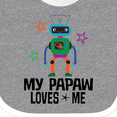 thumbnail image 4 of Inktastic My Papaw Loves Me Grandson Robot Boys Baby Bib, 4 of 4