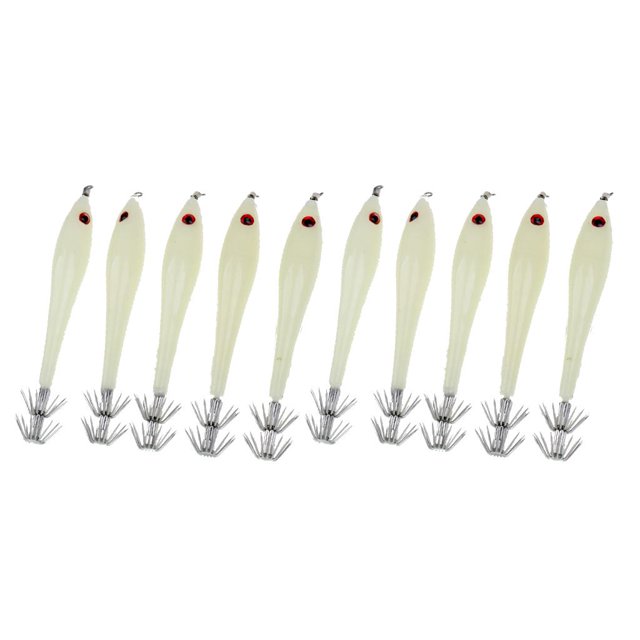 Señuelos de pesca shamjiam 2x 5 piezas Camarones Calamar Egi anzuelo 9,5 cm 6g