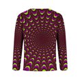 thumbnail image 3 of DDAPJ pyju Fashion Optical Illusion Tshirts for Men Long Sleeve Novelty 3D Graphic Henley Shirt Big and Tall Hip Hop Streetwear Hipster Tee Tops Prime Sales Wine XXL, 3 of 5