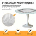 thumbnail image 2 of Elastic Fitted Round Tablecloth, Ocean Turquoise Waterproof Stretch Table Cover for 55"-60" Tables, Summer Coastal Beach Nautical Starfish Washable Outdoor Tablecloths for Patio, Picnic, Camping, 2 of 9