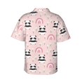 thumbnail image 4 of Xecao Cute Cartoon Panda print Hawaiian shirt - a stylish short-sleeve button-down for men, perfect for casual beach and tropical outings., 4 of 9