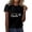 Black, variant on Alun Keep Happy T-Shirts for Women Summer Trendy Crew Neck Short Sleeves Graphic Tee Casual Relaxed Fit Soft Comfortable Daily Tops White XL