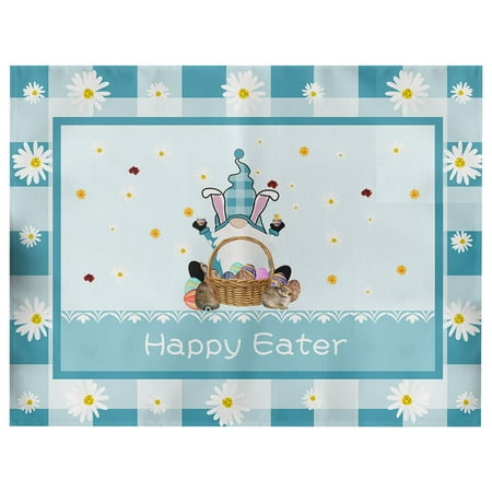 

NIUREDLTD Easter Gift Placemat Washable Suitable For Party Kitchen Dining Decorations