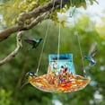 thumbnail image 3 of Qwtwty Hummingbird Feeders for Outdoors Solar-Powered Glass Birds Feeder with Colorful Polka Dots Large-Bellied Hanging Feeder with Night Light for Outdoor Garden, 3 of 6
