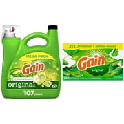 Gain + Aroma Boost Liquid Laundry Detergent & Gain Fabric Softener Dryer Sheets