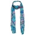 thumbnail image 1 of Womens Skulls and Straps Fashion Scarf - Blue/Lavender, 1 of 1