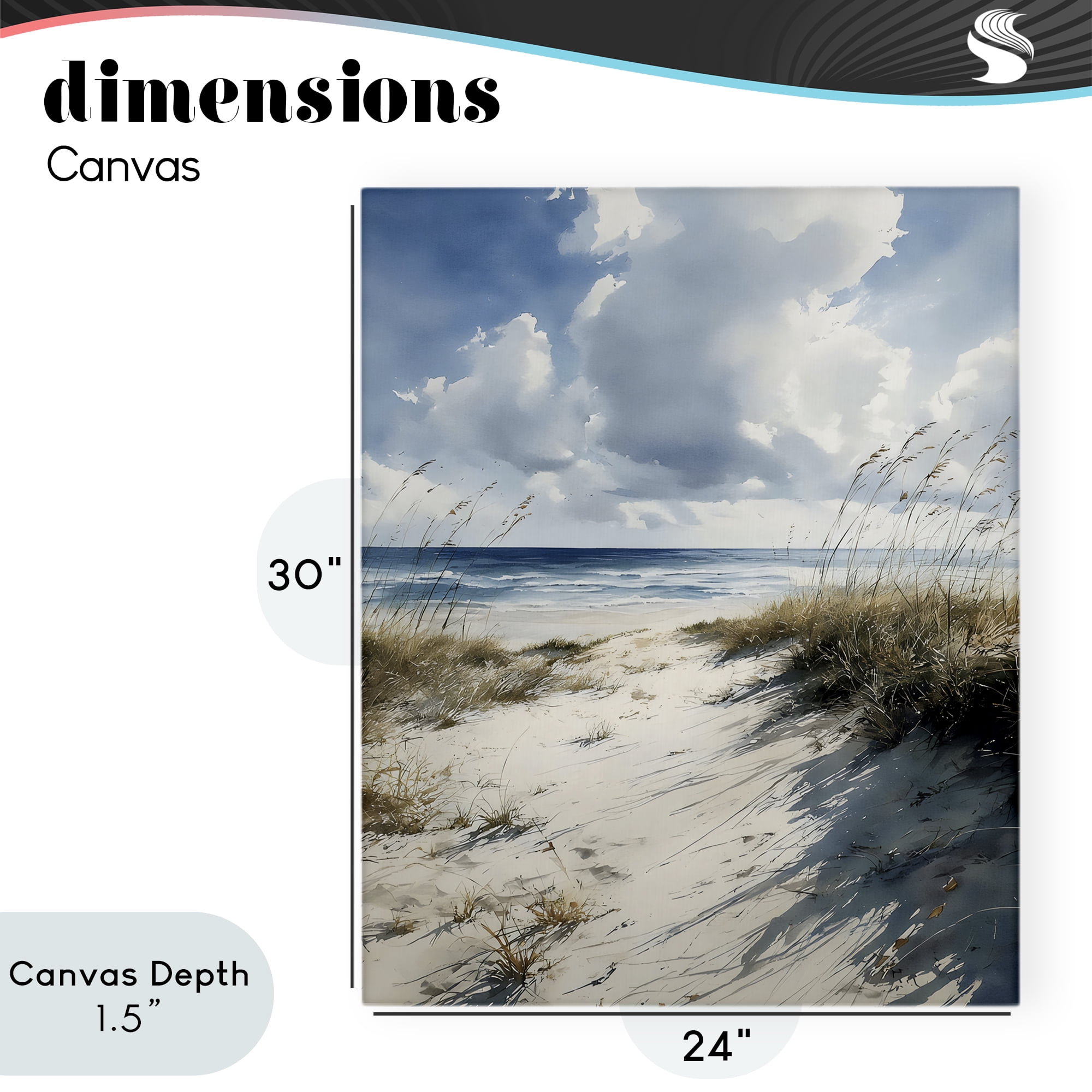 Stupell Industries Dune Beach at Midday Canvas Wall Art, design by Franklyn Gregory