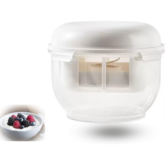 Greek Yogurt Strainer, 2QT Yogurt Maker Featuring a Yogurt Strainer with Lid & Ultra-Fine Mesh, BPA-Free Container for Homemade Thick Greek Yogurt, Cheese and Kefir, Large capacity container white