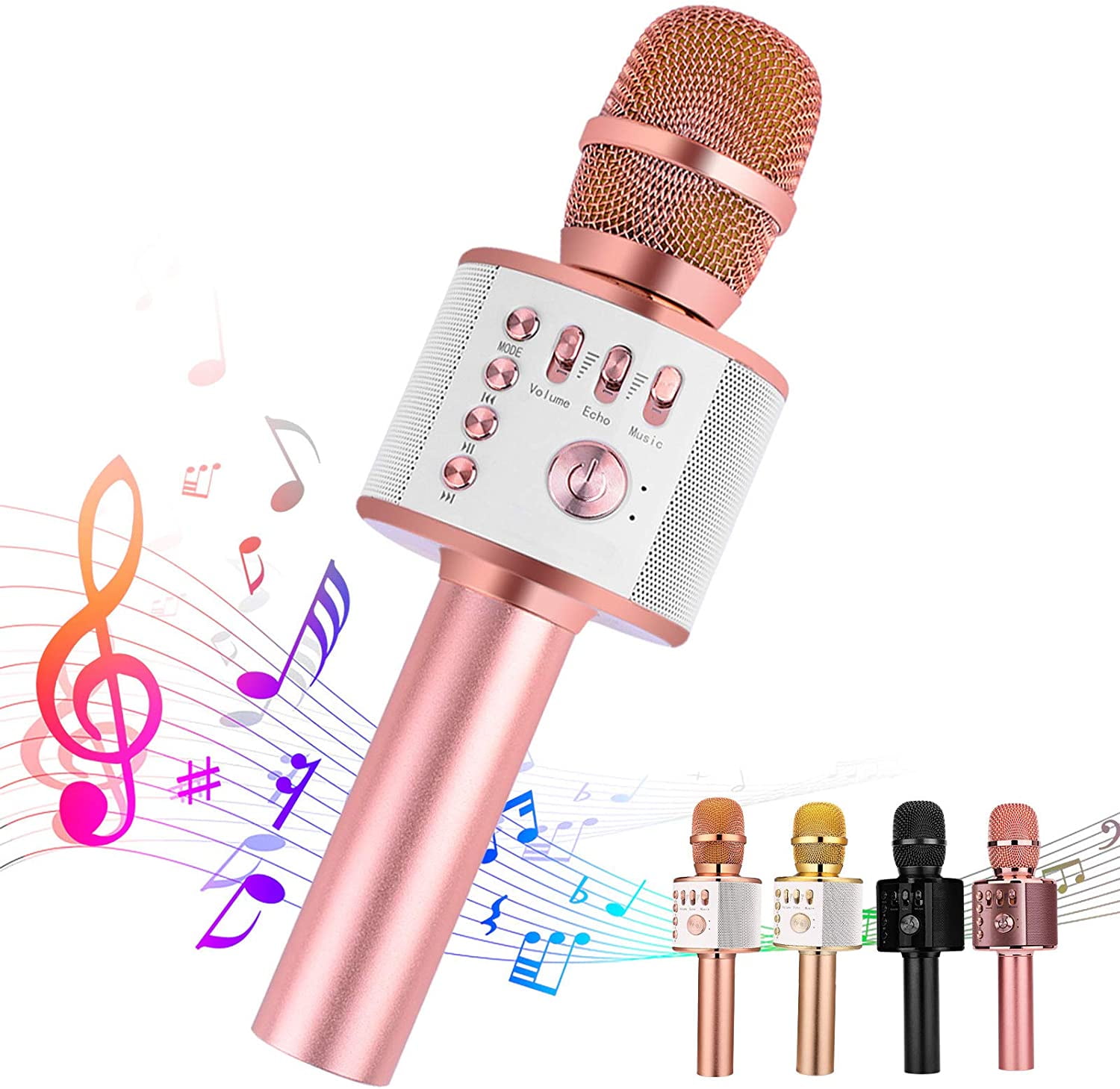 Wireless Microphone,Karaoke machine Portable Bluetooth Microphone with Speaker Handheld Microphone for Home Party Singing and Conference Compatible with Android and iOS Devices