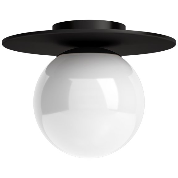 Evelyn&Zoe 12" Blackened Bronze Metal/Glass Semi Flush Mount