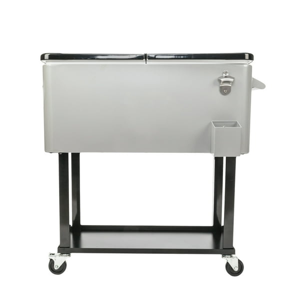 Ubesgoo 80 Quart Patio Cooler Rolling Ice Chest With Shelf Wheels And Bottle Opener Iron Portable Party Drink Cooling Cart Com - Permasteel 80 Qt Rolling Patio Cooler Cart In White Ubesgoo 80 Quart Patio Cooler Rolling Ice Chest With Shelf Wheels And Bottle Opener Iron Portable Party Drink Cooling Cart Com - Permasteel 80 Qt Rolling Patio Cooler Cart In White
