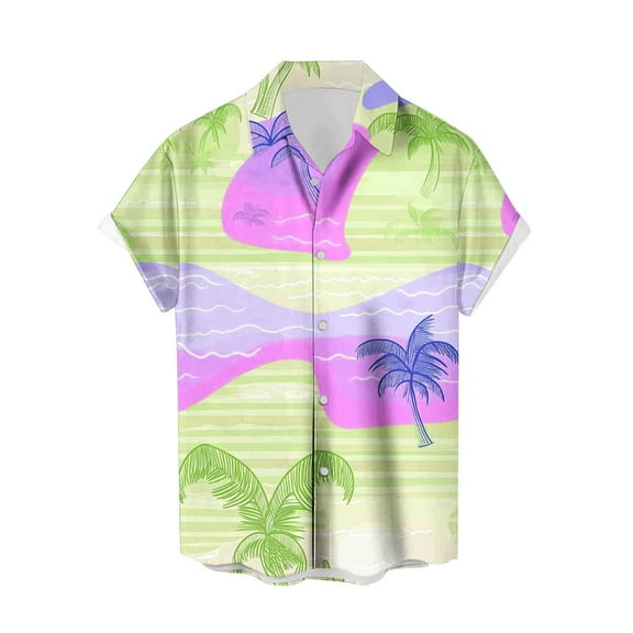 ZCFZJW Men Hawaiian Floral Button Down Shirt Big and Tall Regular Fit Casual Tropical Short Sleeve Summer Beach Vacation Tees Shirt Tops Blue XXXXL