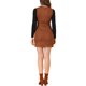 thumbnail image 3 of Vestido de tirantes de mezclilla con cinturón y escote en V de INSPIRE CHIC para mujeres, color marrón, talla XL, 3 of 7
