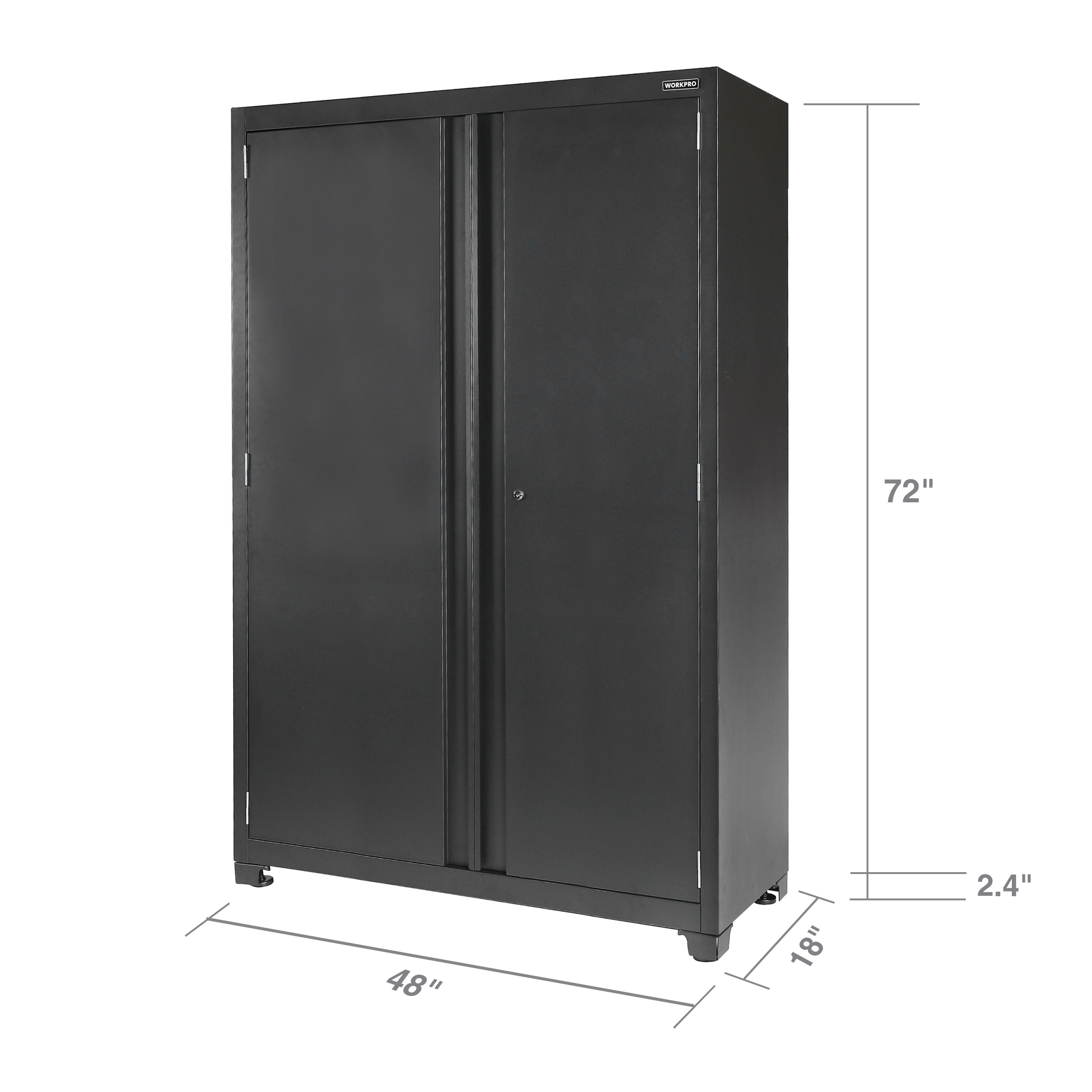 WORKPRO 48-inch Heavy-Duty Garage Storage Cabinet, 3 Shelves, Black, Metal - image 5 of 13