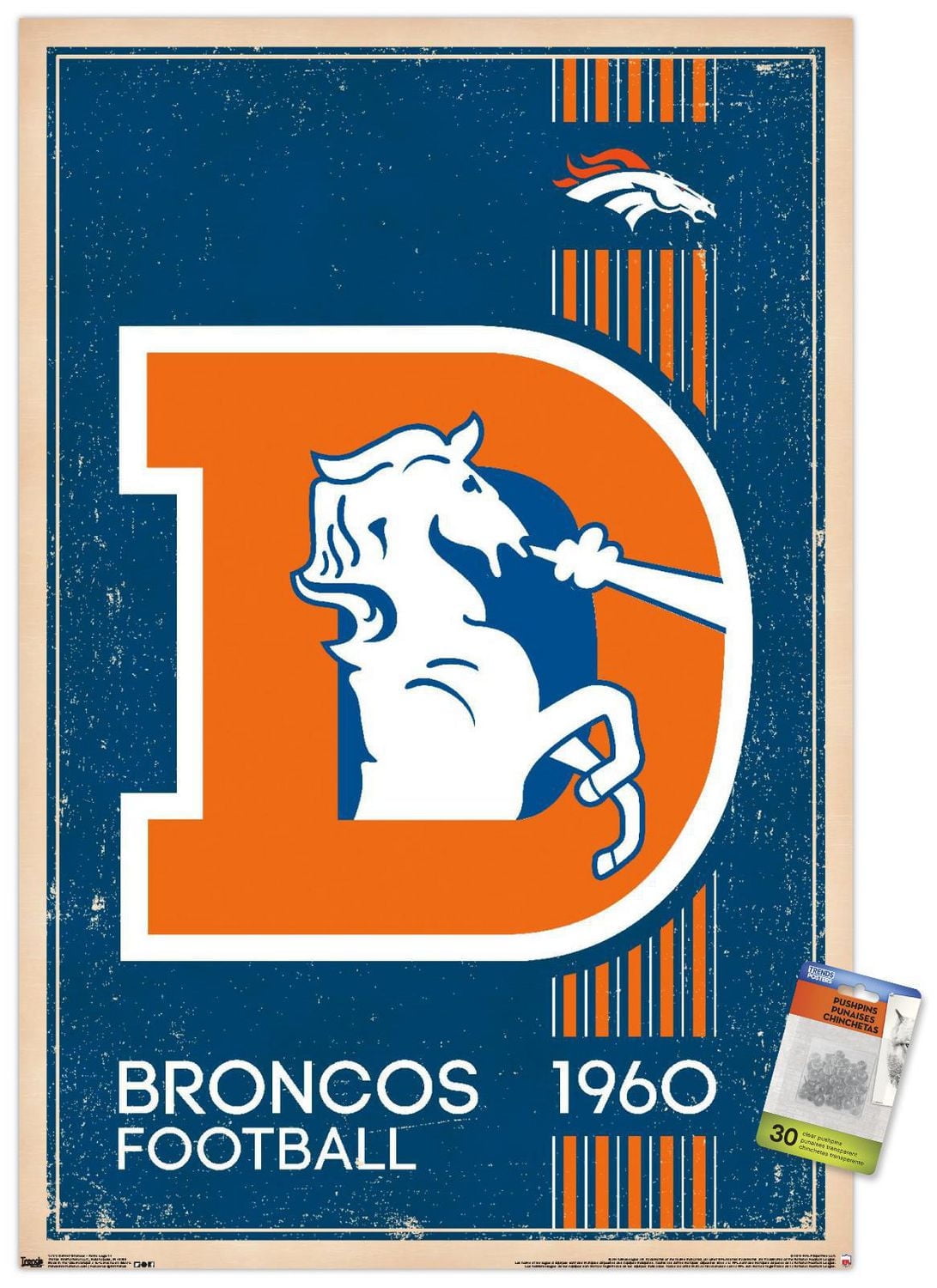 NFL Denver Broncos - Retro Logo 14 Wall Poster, 22.375" x 34"
