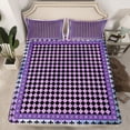 thumbnail image 2 of Feelyou Purple Plaid Buffalo Twin Sheet Sets, Hippie Western Aztec Twin Fitted Sheet, Teens Kids Boys Girls Flat Sheet, Lightweight Room Decor, 3-Piece, 2 of 7