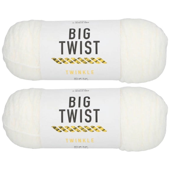 Fun Express White Twinkle Medium Weight Acrylic Yarn - 2 Skeins