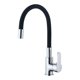 thumbnail image 1 of Grifo de cocina flexible con caño alto giratorio libre, mezclador flexible para fregadero, de acero inoxidable y negro, grifo para fregadero con agua fría y caliente, 1 of 5