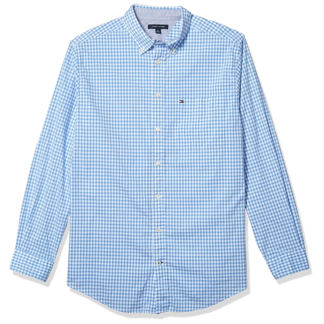 Camisa Tommy Hilfiger para hombre, talla grande y alta, manga larga, corte clásico