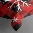 thumbnail image 4 of Christmas Snowflake Red Plaid Tablecloth,Oil Proof Spill Proof Polyester Table Cover for Rectangle Tables,Foldable Tableclothes Cute Tablecloths for Birthday Picnic Wedding Tea Party, 4 of 6