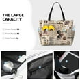 thumbnail image 3 of Disketp Abstract Coffee Pattern With Letters Bolsa de Playa de Gran Capacidad, Bolso Impermeable y a Prueba de Arena para Mujer, Ideal para Playa, Piscina y Natación, 3 of 7