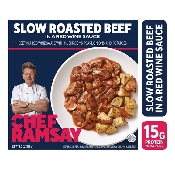 By Chef Ramsay Slow-Roasted Beef in Red Wine Sauce, 9.5 oz Bowl (Frozen)