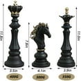 thumbnail image 2 of Chess Statue Decor Piece Set: 3PCS Decorative Resin Chess Sculpture, King Queen Knight Statue Chess Piece Decor, Retro Collectible Figurine Ornaments for Home Office Desk Wine Cabinet Gift (Black), 2 of 6