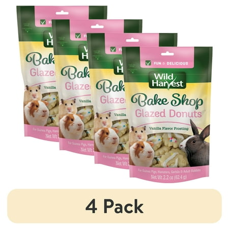 (4 pack) Wild Harvest Glazed Donut Treats for Small Animals, 2.2 oz