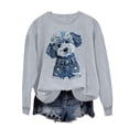thumbnail image 2 of ClodeEU Women's Y2k Cute Graphic Sweatshirt ,Casual Loose Trendy Sweatshirts Long Sleeve Pullover Tops E-Gray,Womens Plus L, 2 of 5
