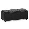 thumbnail image 2 of Simpli Home Avalon Faux Air Leather Rectangular Storage Ottoman in Black, 2 of 16