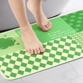 thumbnail image 2 of Unique Bargains Abstract Non-Slip Absorbent Bathroom Floor Rug Mat Green 18" x 28", 2 of 7