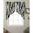 thumbnail image 2 of Sage Green Stripe Swag Valances for Windows, Grey White Geometric Modern Abstract Rod Pocket Sheer Valances for Large Windows, Swag Toppers Light Filtering for Kitchen Living Room 2 Panels 36''x45'', 2 of 6