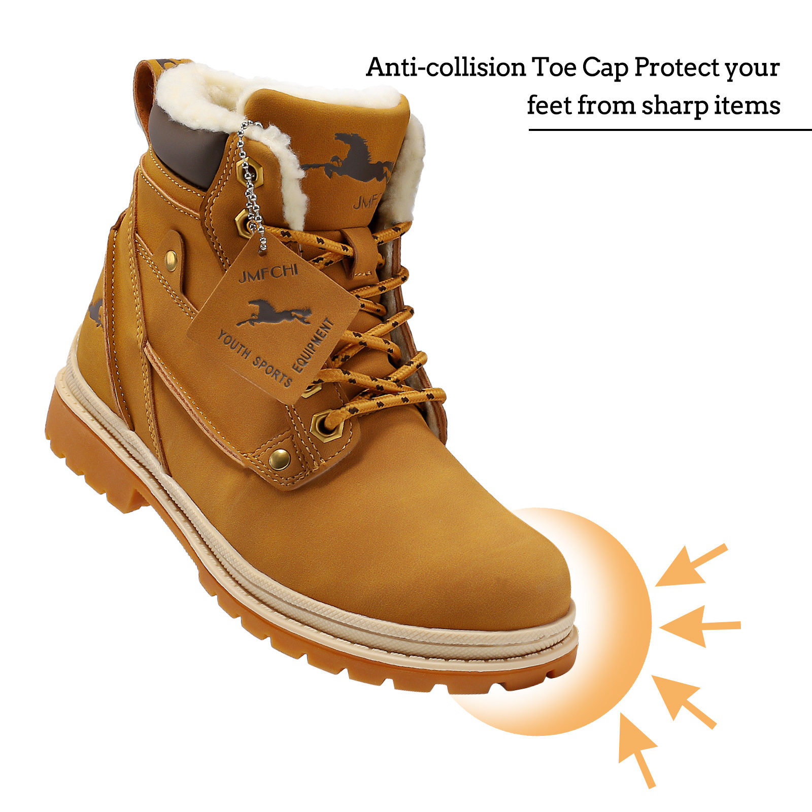 FANGFIUP Boys Hiking Boots Kids Hiking Shoes Girls Outdoor Warm Winter Snow Boots Adventure Trekking Shoes Anti-skid Sneakers Steel Buckle Durable Comfortable