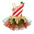 thumbnail image 3 of Yartina Kids Girls Striped Sequins Ballet Tutu Dance Dress Sleeveless Christmas Candy Cane Costume Red 14, 3 of 7