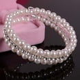 thumbnail image 4 of Visland Bracelet Bracelet Extensible Élégant Mode Femme Blanc Fausses Perles Strass, 4 of 5