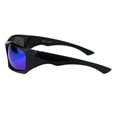 thumbnail image 3 of Mens Aerodynamic Robotic Futurism Gloss Black Plastic Sport Sunglasses Teal Mirror, 3 of 4