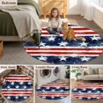 thumbnail image 6 of Independence Day Washable Round Area Rug 3 ft, Watercolor Gradient American Flag Red Blue Splash Style, Soft Non Slip Rugs Stain Proof Indoor Felt Carpet for Living Dining Room Bedroom Home Office, 6 of 9