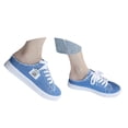 thumbnail image 2 of EliteGoogv Womens Mule Sneakers Canvas On Shoes Low Top Flat Walking Shoes For Women Distressed Frayed Edge Lace Up Loafers Casual Footwear US: 9 Blue, 2 of 9
