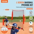 thumbnail image 2 of VEVOR L Screen Baseball for Batting Cage, 7x7 ft Baseball & Softball Safety Screen, Body Protector Portable Batting Screen with Carry Bag & Ground Stakes, Baseball Pitching Net for Pitchers Protection, 2 of 9