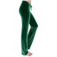 thumbnail image 4 of Women High Waist Velvet Yoga Pants Flared Stretchy Wide Leg Velvet Yoga Trousers Soft Plush Velour Bootcut Slacks, 4 of 7