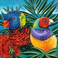 thumbnail image 2 of Vitaletti, Carolee 20x20 Gold Ornate Wood Framed with Double Matting Museum Art Print Titled - Birds in Paradise II, 2 of 4