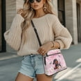thumbnail image 4 of LedBack Dachshund Print Women Hobo Bag Leather Crossbody Satchel Purse Bag with Zipper Pockets, Portable Messenger Bag Shoulder Purse for Women Ladies with Adjustable Strap, Pink, 4 of 7