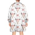 thumbnail image 2 of White Buffalo Skull Flower Arrow Pattern Wearable Oversized Blanket,Wearable Blanket Hoodie for Adults,Cozy Hooded Blankets with Super Pockets,Super Warm Fuzzy Pullover for Women & Men, 2 of 6